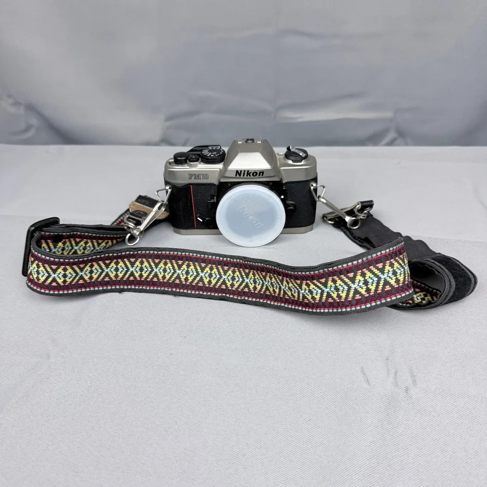 Nikon FM10 35mm Film SLR Camera Body Champagne Gold Made in Japan with Strap